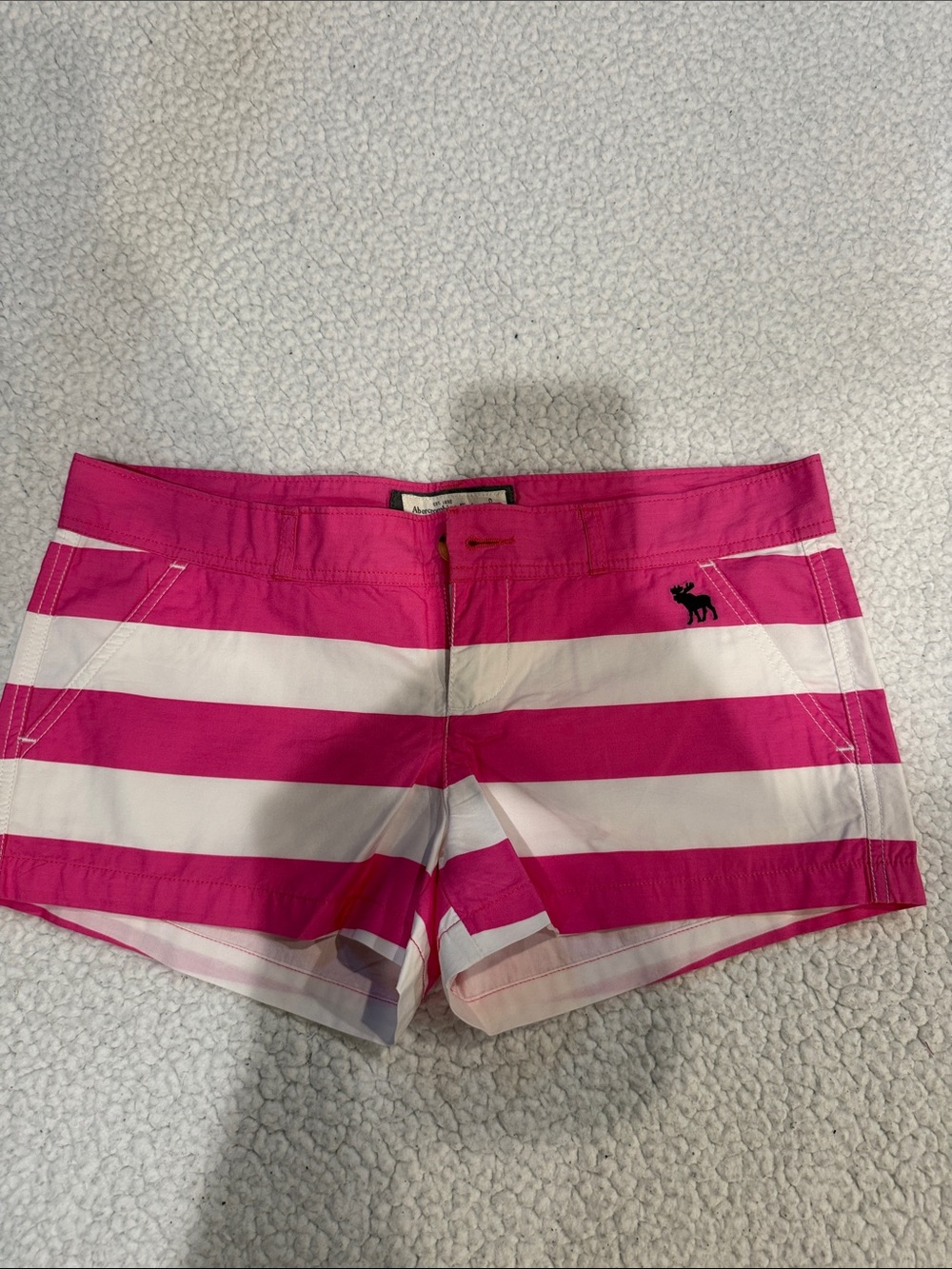 Abercrombie & Fitch Pink and White Striped Women's Shorts